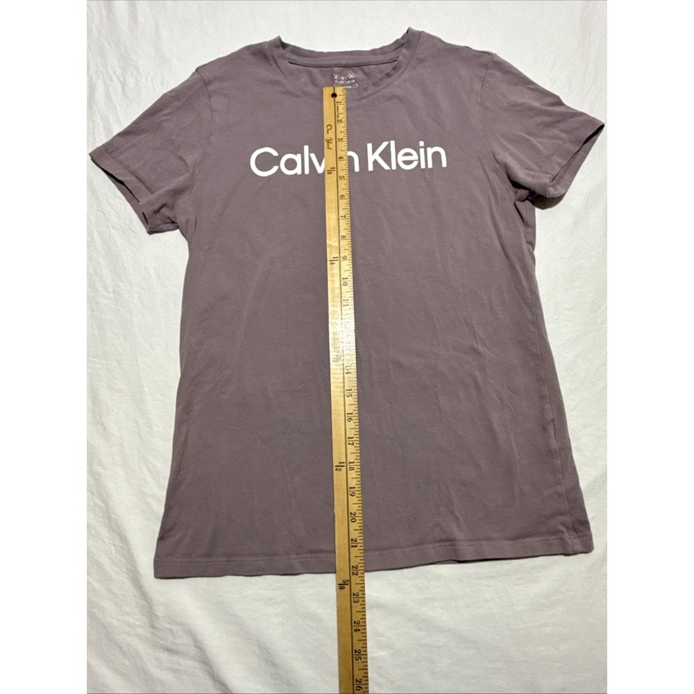 Calvin Klein Women's Performance Logo T Shirt Medium Purple Stretch - Picture 5 of 7